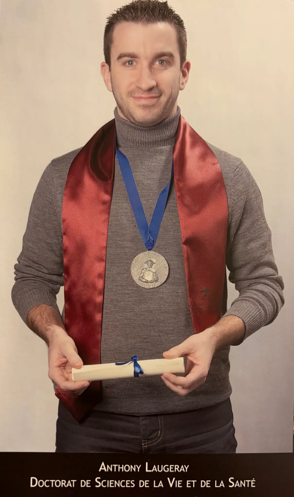 Anthony Laugeray lors de l'obtention de son doctorat